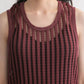 striped mesh tank top (bordeaux) *JP