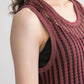 striped mesh tank top (bordeaux) *JP