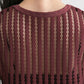 striped mesh tank top (bordeaux) *JP