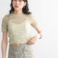 gathered tulle tee (light khaki) *JP