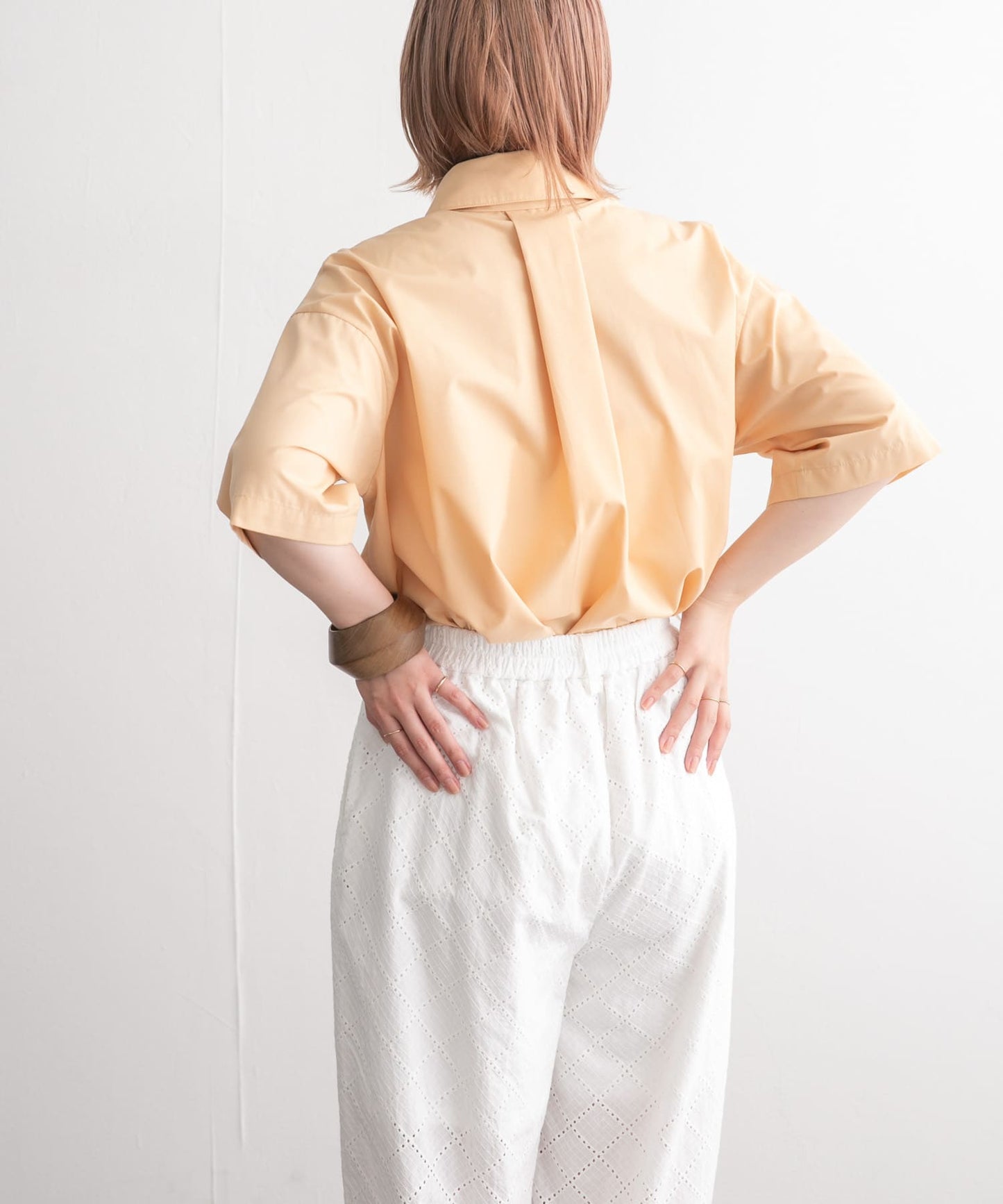 tie set long shirt (apricot) *JP