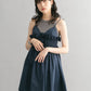 shirred mini dress (navy) *JP