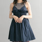 shirred mini dress (navy) *JP