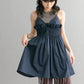 shirred mini dress (navy) *JP