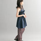 shirred mini dress (navy) *JP