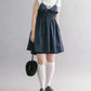 shirred mini dress (navy) *JP