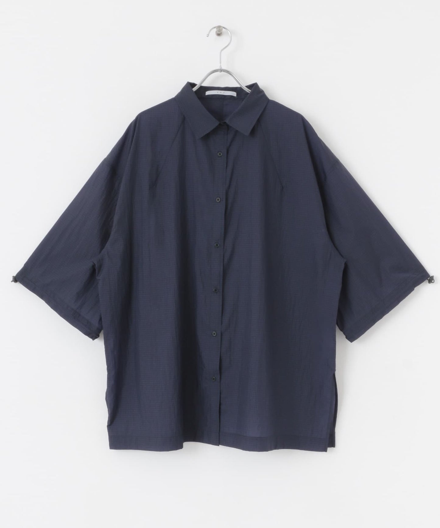 sheer loose shirt (navy) *JP