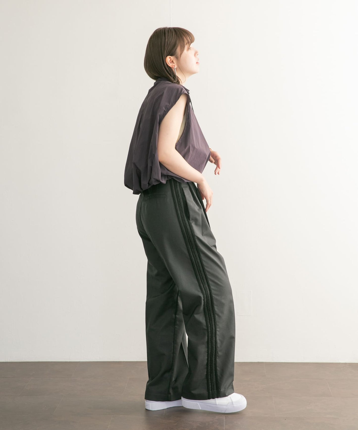 compact ZIP vest (charcoal) *JP