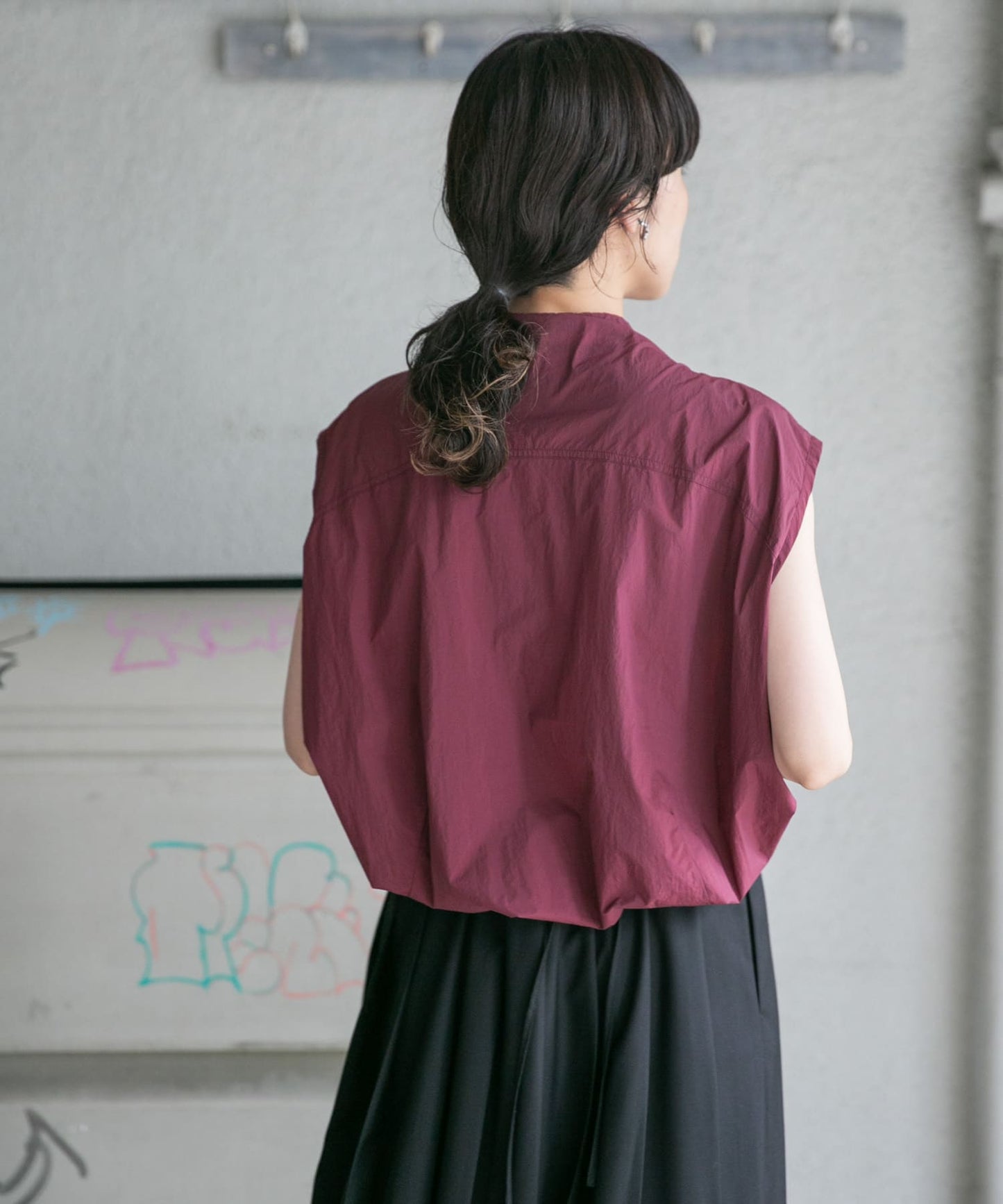 compact ZIP vest (bordeaux) *JP