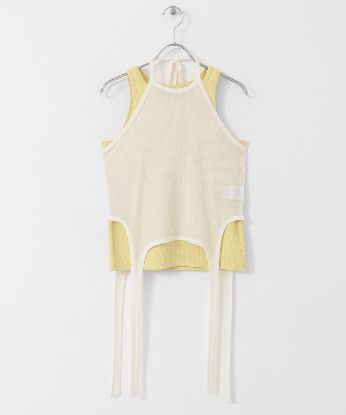 layered tank top (ivory x yellow) *JP