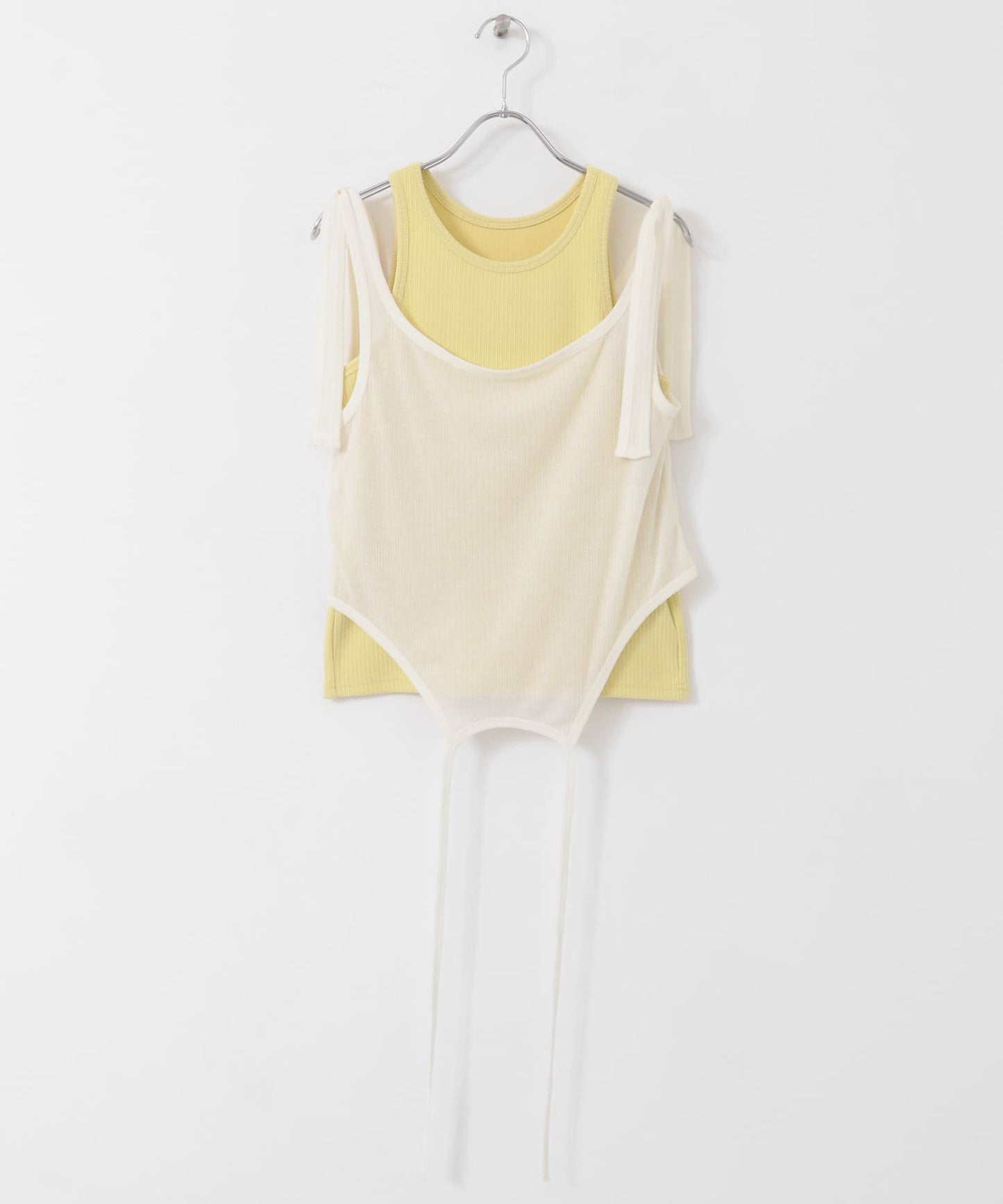 layered tank top (ivory x yellow) *JP