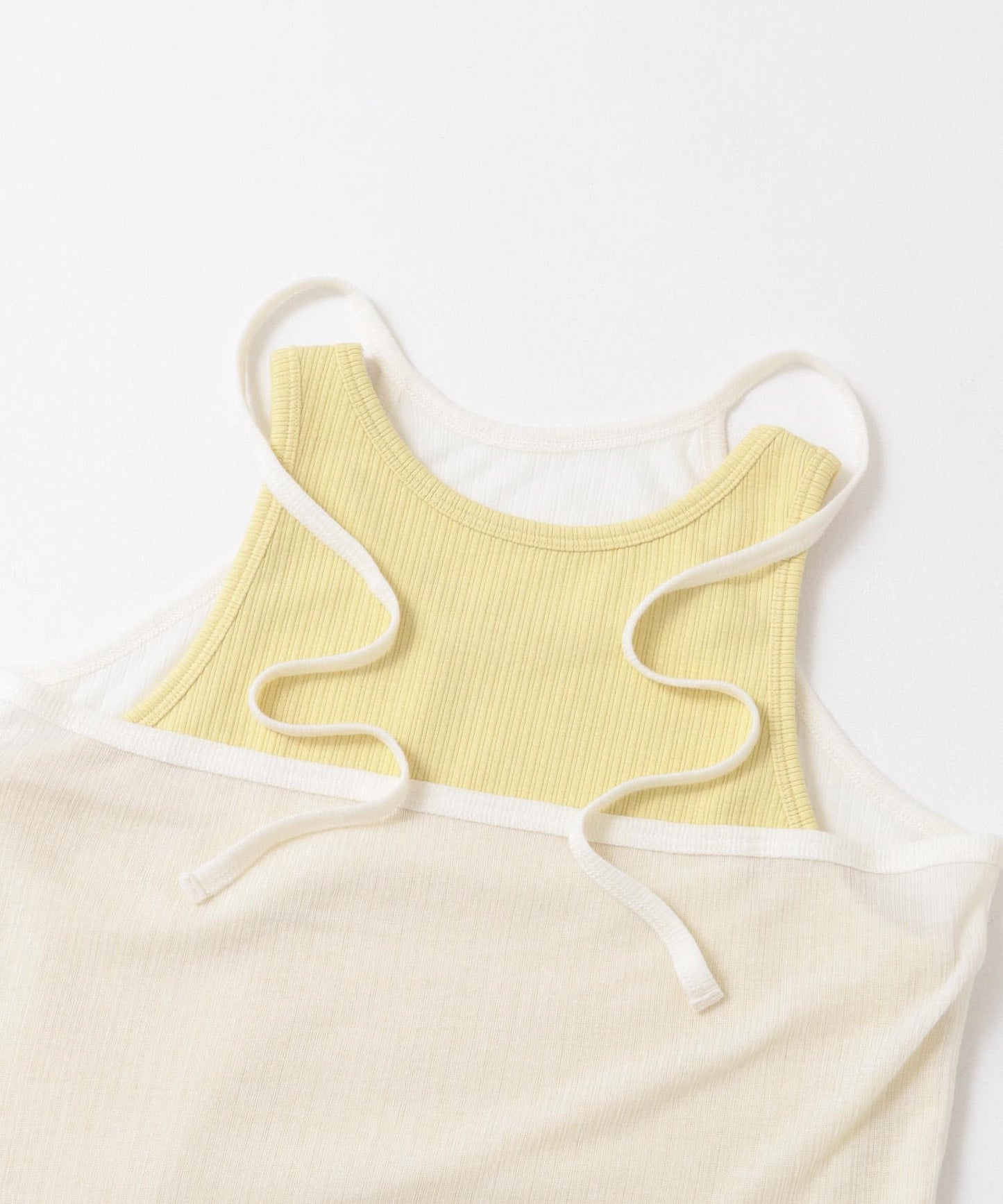 layered tank top (ivory x yellow) *JP