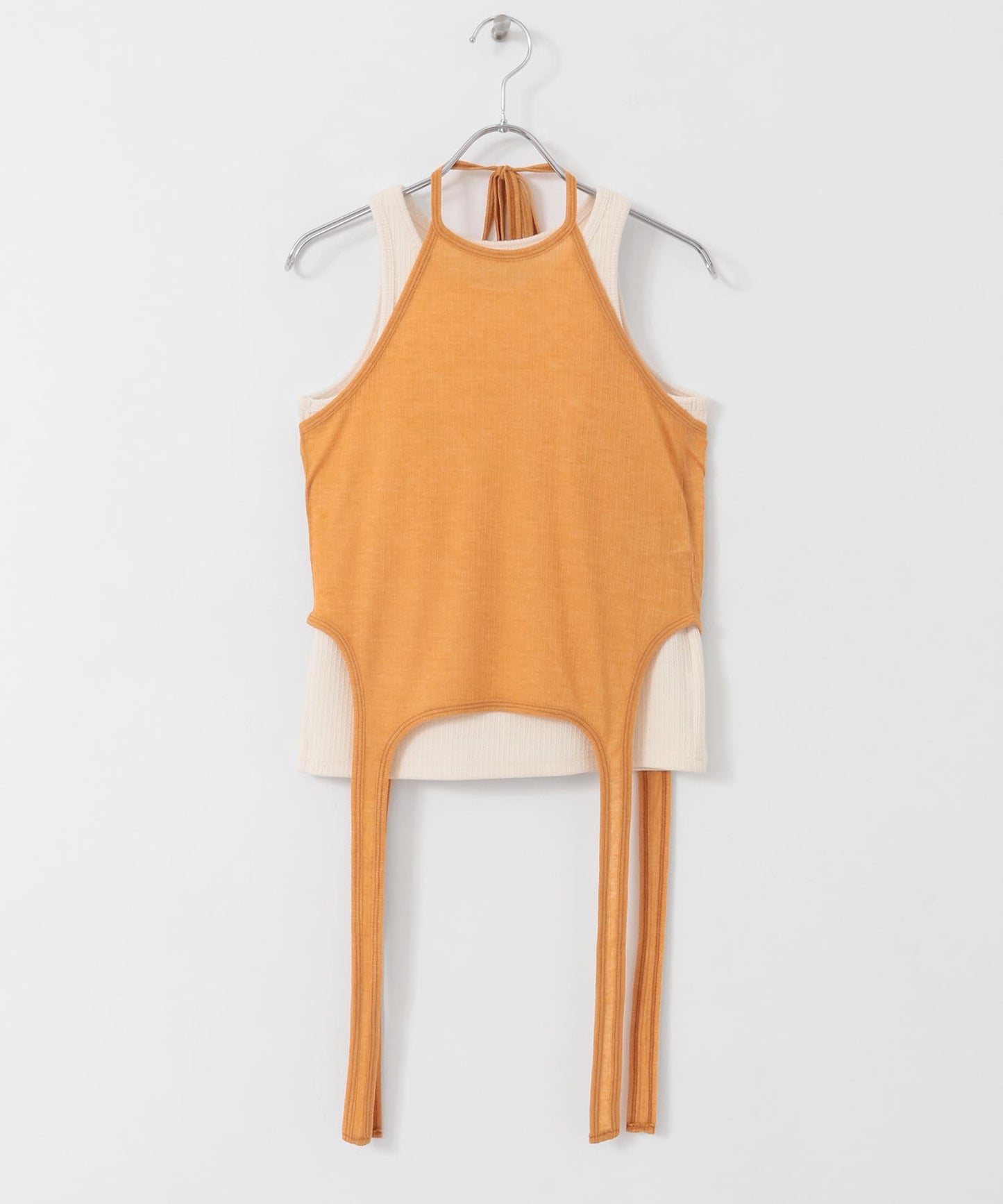 layered tank top (orange x ivory) *JP