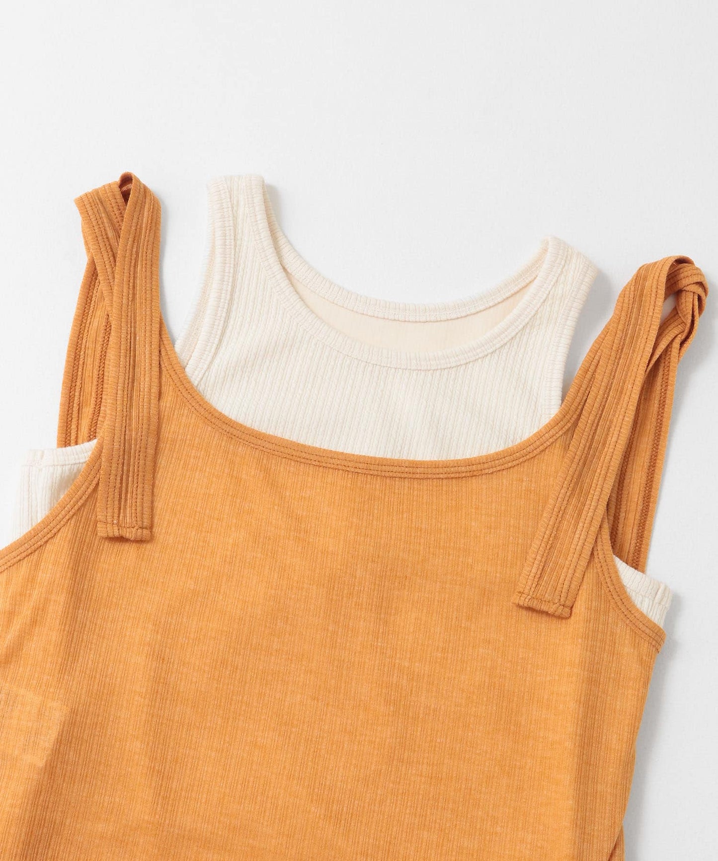 layered tank top (orange x ivory) *JP