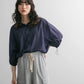 sheer loose shirt (navy) *JP