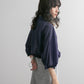 sheer loose shirt (navy) *JP