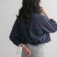 sheer loose shirt (navy) *JP