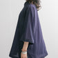 sheer loose shirt (navy) *JP