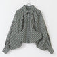 volume sleeve check shirt (green x beige) *JP