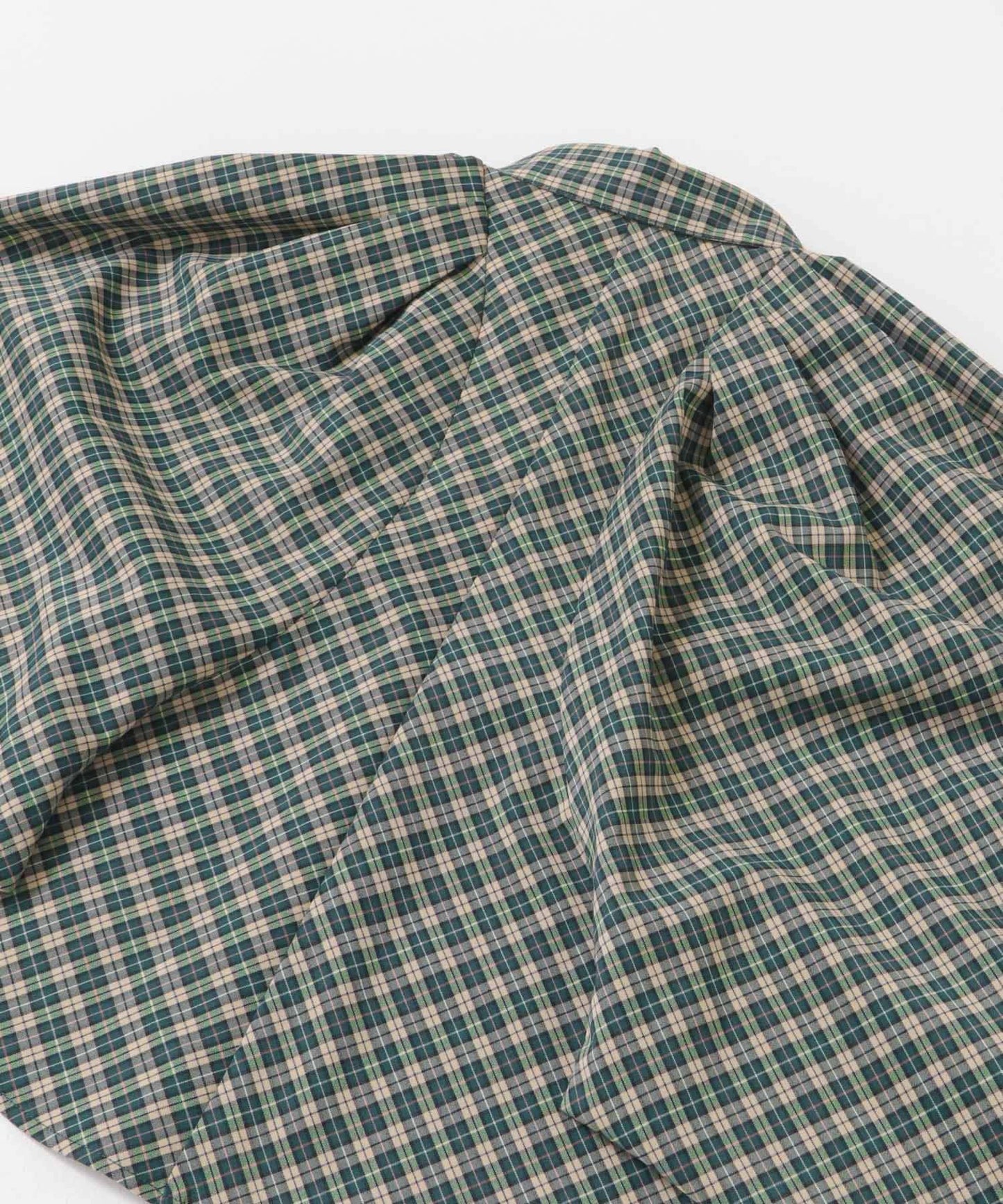 volume sleeve check shirt (green x beige) *JP