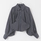 volume sleeve check shirt (navy x beige) *JP