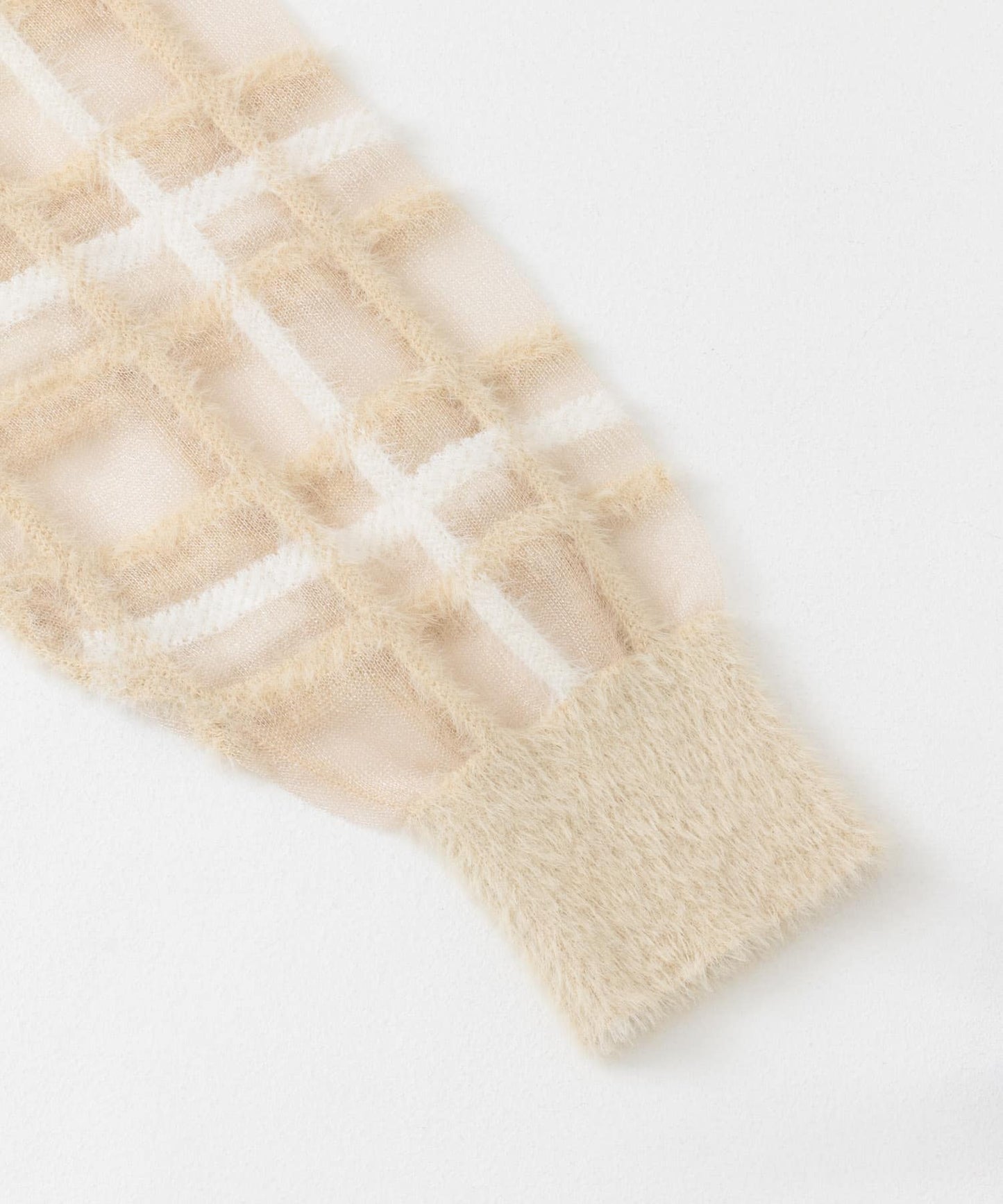 sheer check feather knit (light beige) *JP