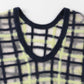 sheer check feather knit (navy) *JP