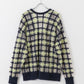 sheer check feather knit (navy) *JP