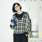 sheer check feather knit (navy) *JP