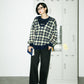 sheer check feather knit (navy) *JP