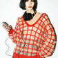 sheer check feather knit (orange) *JP