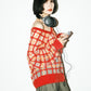 sheer check feather knit (orange) *JP