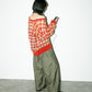 sheer check feather knit (orange) *JP