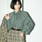 volume sleeve check shirt (green x beige) *JP