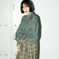 volume sleeve check shirt (green x beige) *JP