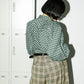 volume sleeve check shirt (green x beige) *JP