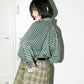 volume sleeve check shirt (green x beige) *JP