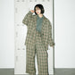 volume sleeve check shirt (green x beige) *JP