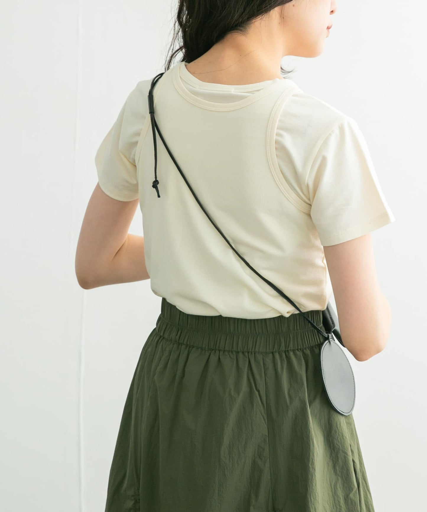 compact layered tee (ivory) *JP