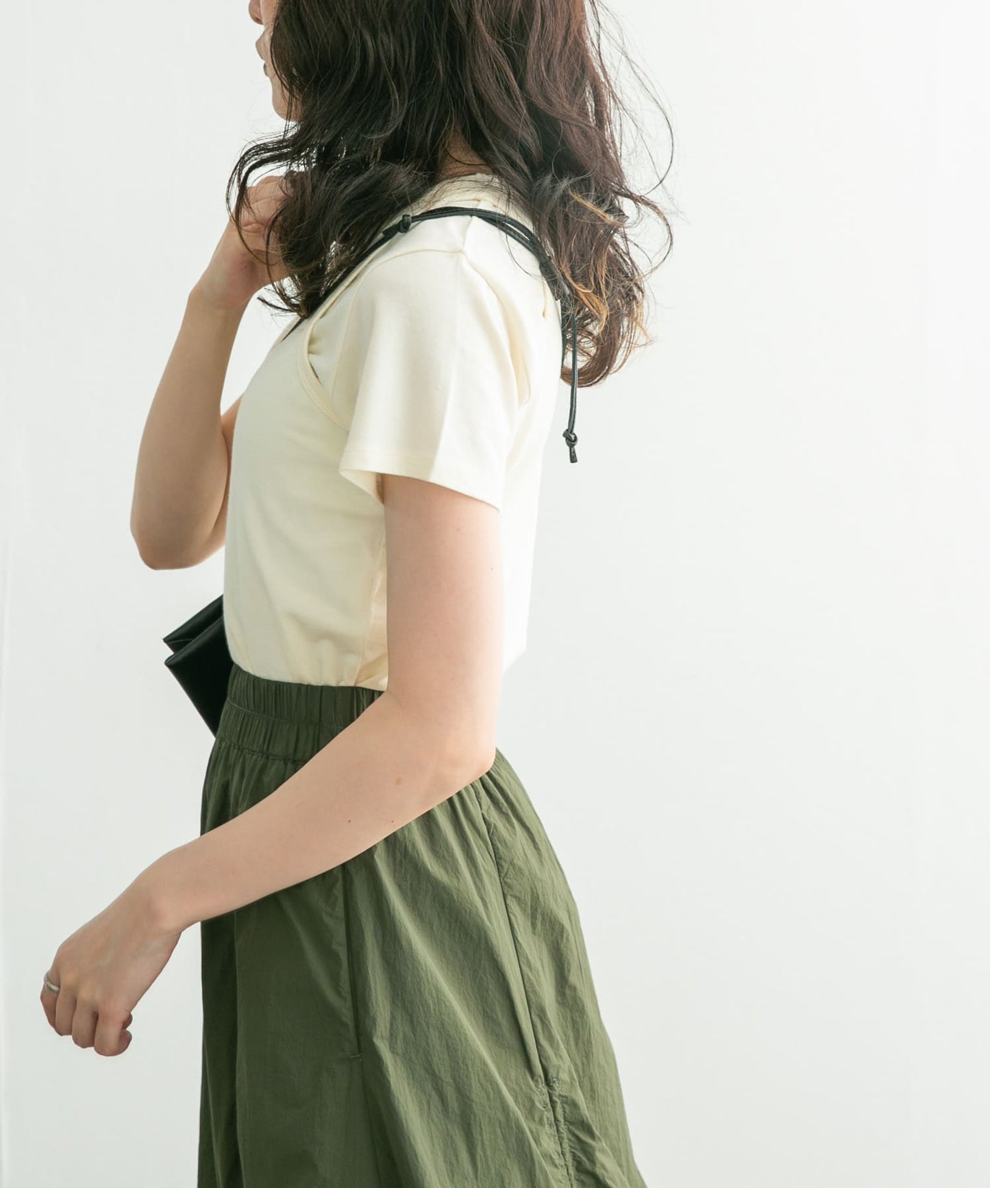 compact layered tee (ivory) *JP