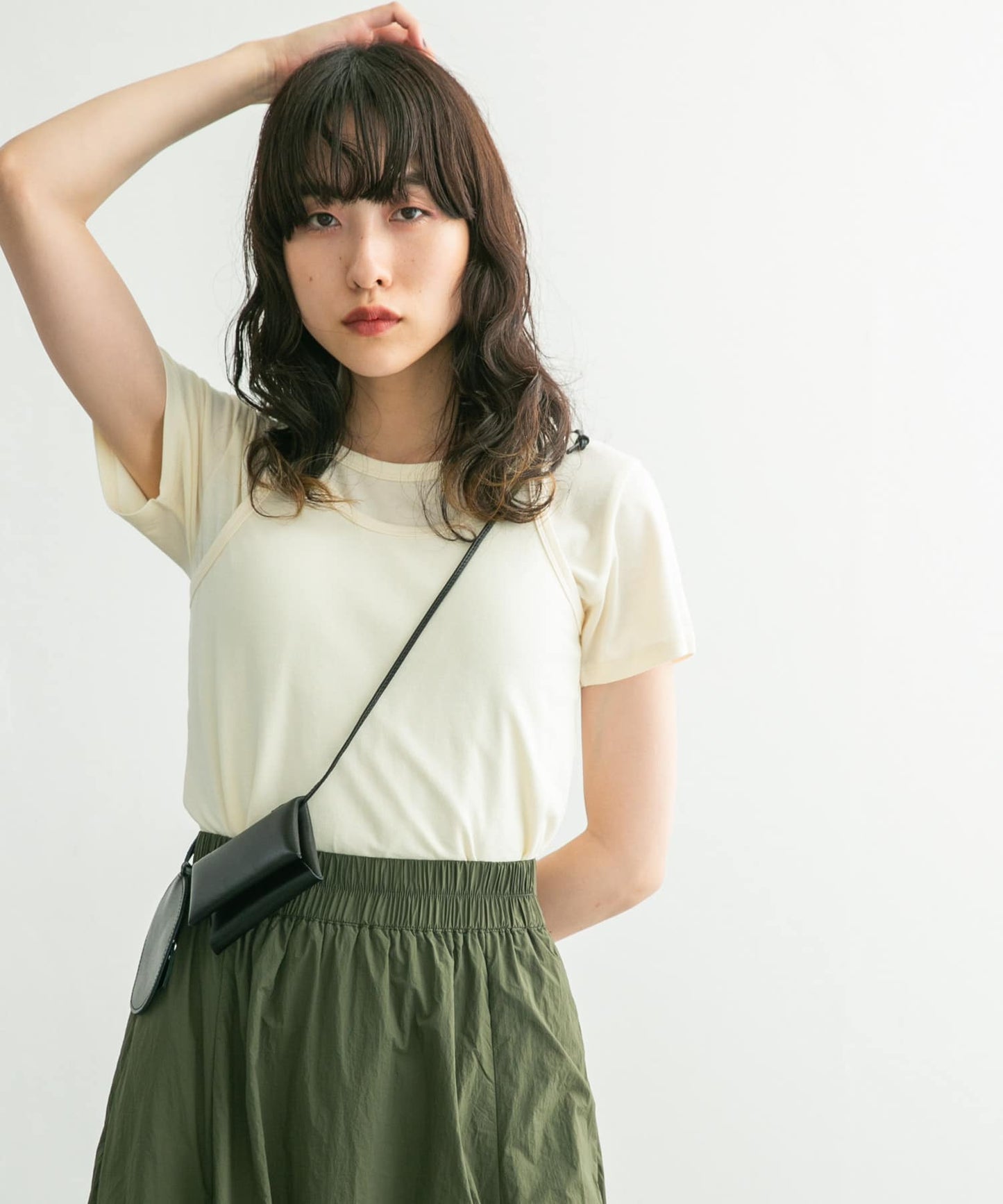 compact layered tee (ivory) *JP