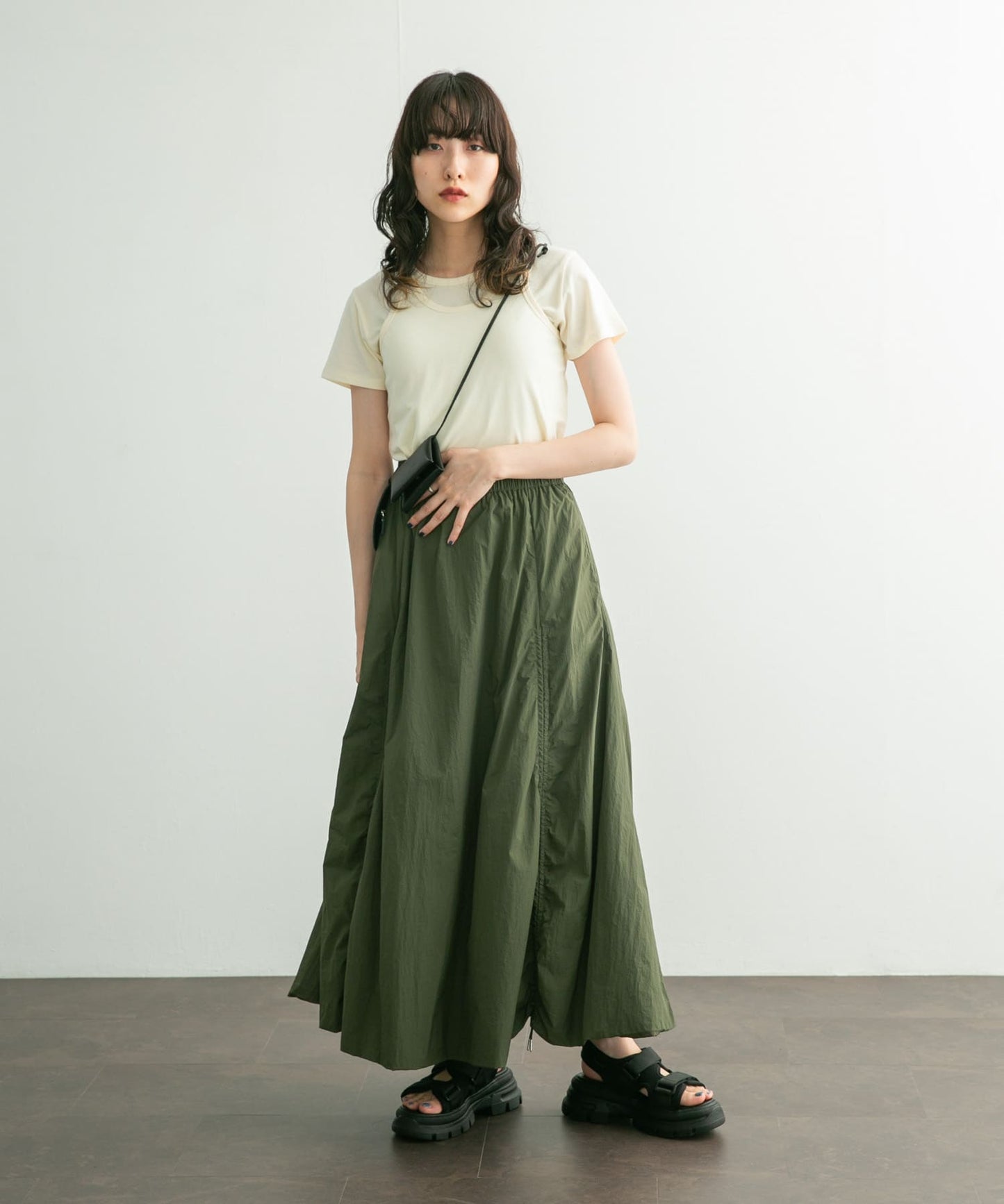 compact layered tee (ivory) *JP