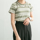 compact layered tee (khaki x ivory) *JP