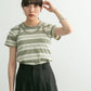 compact layered tee (khaki x ivory) *JP