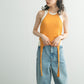 layered tank top (orange x ivory) *JP