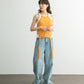 layered tank top (orange x ivory) *JP