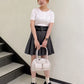 pleated skirt with belt (grey) *JP