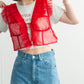 tulle frill vest (red) *JP