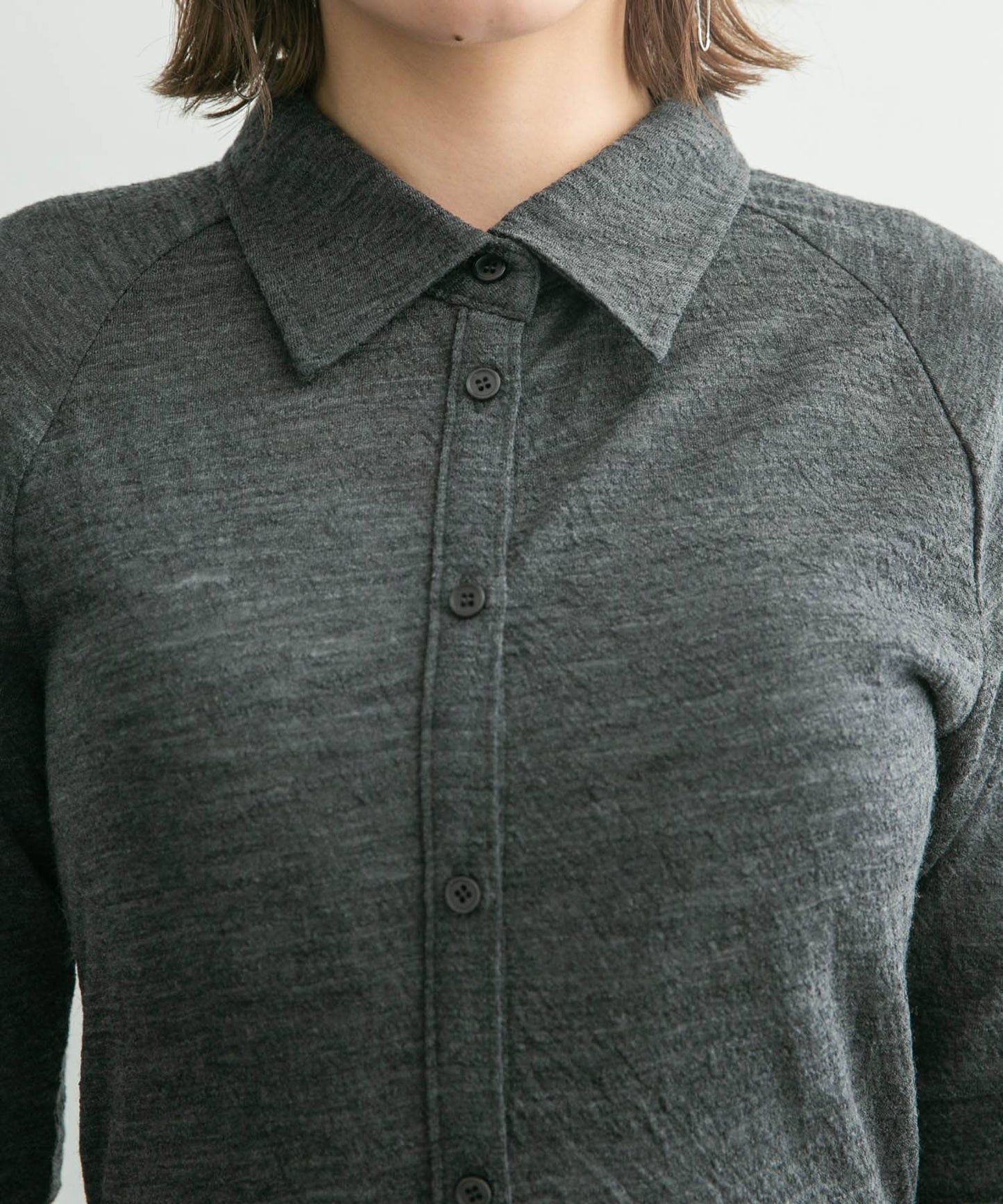 jacquard polo cardigan (charcoal) *JP