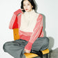 layered half zip knit (ivory x red) *JP